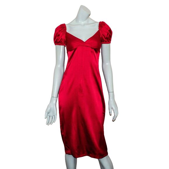 ALEXIS Women's Cadiz Dress in Red Silk Sheath Midi Size Small NWT $524 - Picture 1 of 11